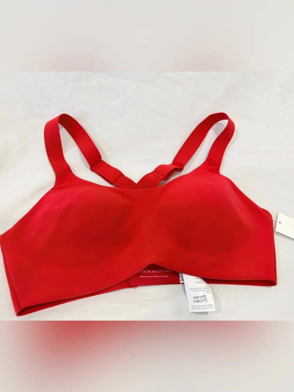 SPANX Flexfeel Sports Bra Red Criss Cross Wireless Seamless Sz M NWT - Picture 3 of 7